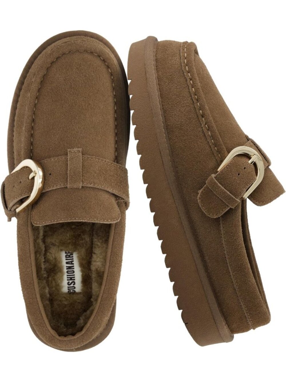Cozy Suede Mule Clogs for Women | Slip-On Moc Toe Loafers with Faux Fur Footbed